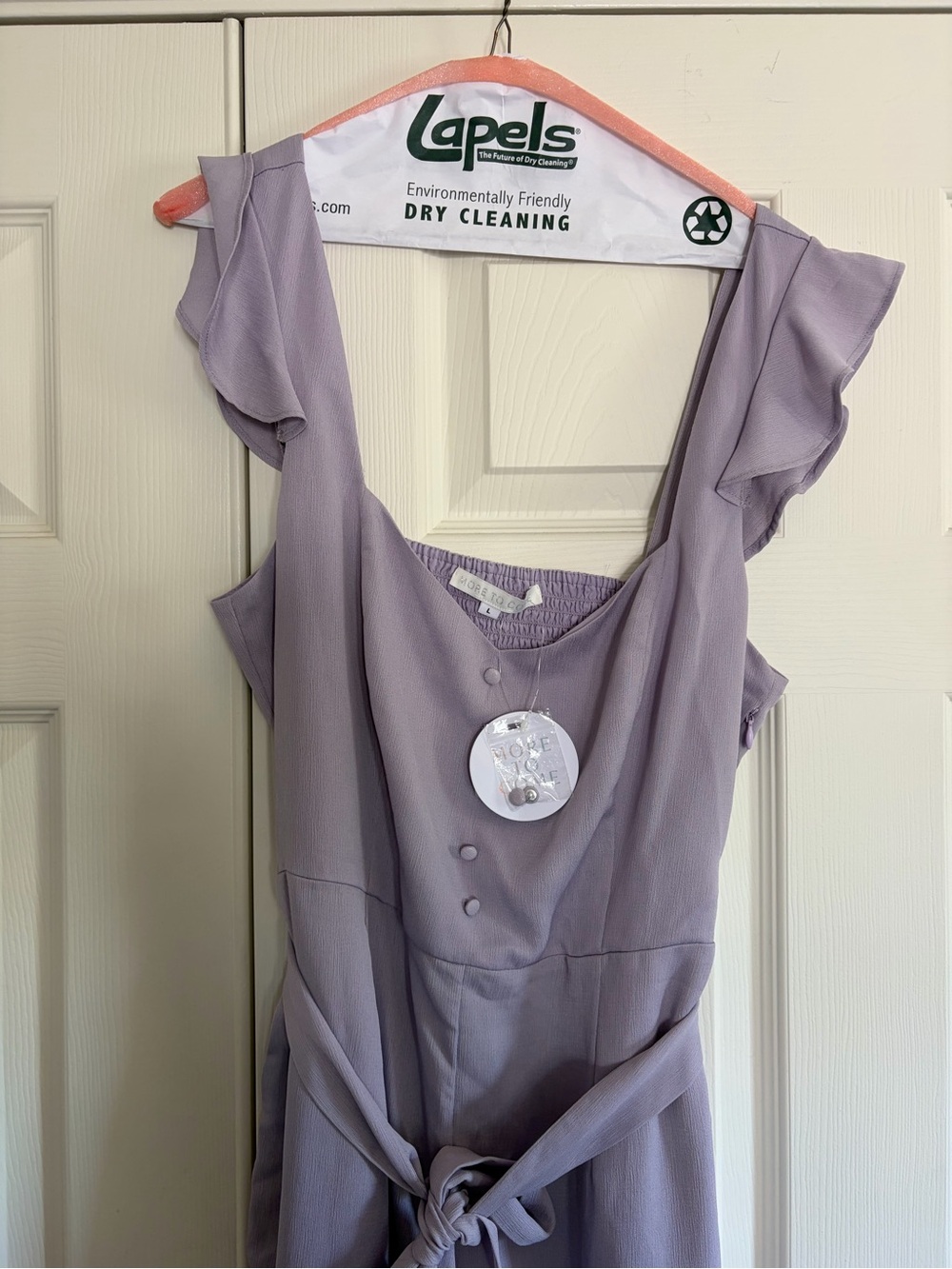 Lavender Sleeveless Jumpsuit with Tie Waist
